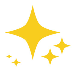 Simple yellow sparkle stars vector illustration with clean edges, ideal for digital design, icons, UI elements, or decorations.