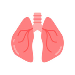 Pink lungs medical icon flat vector design