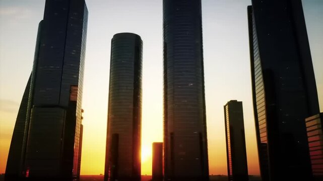Sunrise city skyline