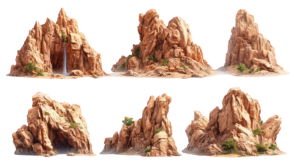 Collection of Orange and Brown Rock Formations