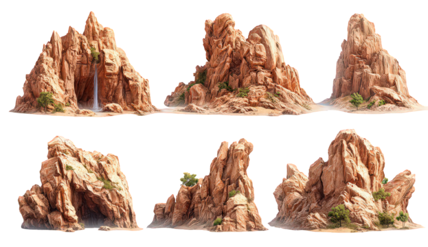 Collection of Orange and Brown Rock Formations