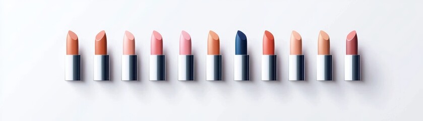 Colorful illustration created from lipsticks in different colors