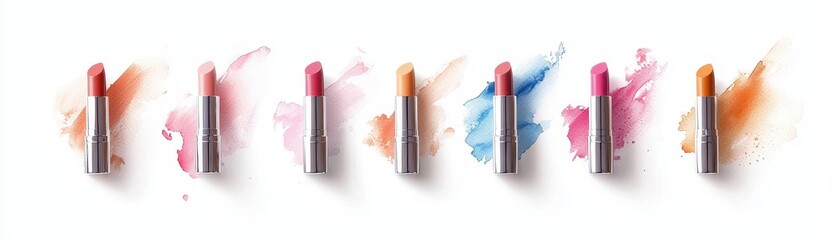 Colorful illustration created from lipsticks in different colors
