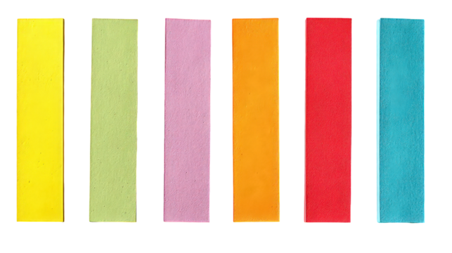 Colorful Vertical Rectangles on Transparent Background