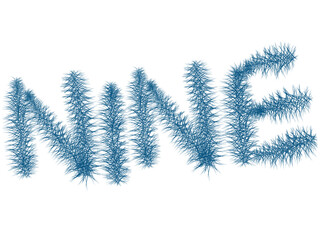 9 nine number in words furry style vector illustration png 
