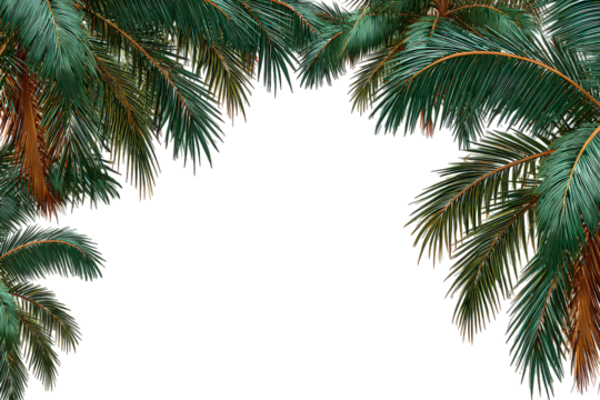 Dark Green Pine Branches Frame on Black Background - Powered by Adobe