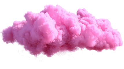 Pink Glitter Cloud with Transparent Background