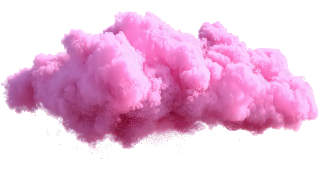 Pink Glitter Cloud with Transparent Background