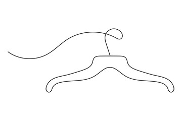 Minimalist clothes hangers single line art isolated vector design
