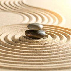 Obraz premium Zen garden stones on sand