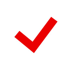 red check mark isolated on white