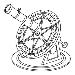 An ancient astronomical instrument used to make measurements, a complex model of the sky with rotating parts.