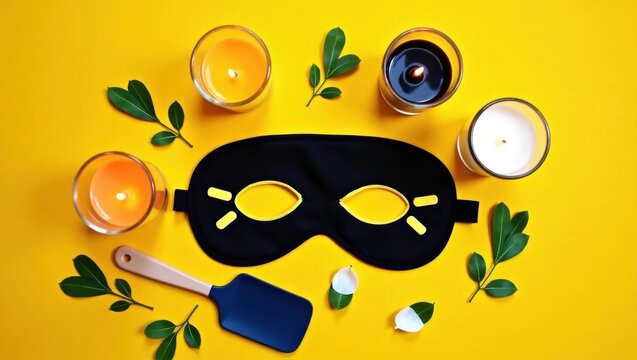 Mystery and desire: candles, mask, and whispers in shadows.