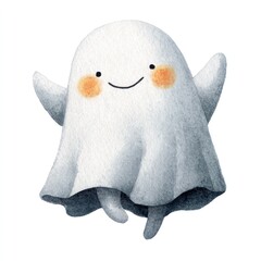Obraz premium Cute watercolor ghost illustration