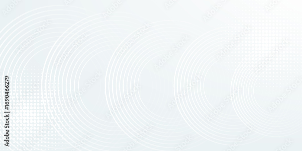 Poster white rectangle white abstract background. modern circle lines pattern. futuristic concept. minimal 