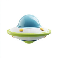 Cute 3D cartoon UFO icon. Perfect for kids apps, websites, branding, and social media.