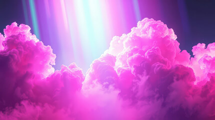 Fototapeta premium Pink Clouds with Light Rays