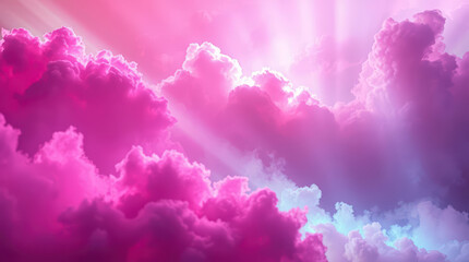 Fototapeta premium Pink Cloudscape with Sunlight