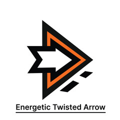 Dynamic Directional Icon Energetic Twisted Arrow Logo Design with a Modern Twist Combining Geometric Shapes and Bold Colors for a Cutting Edge Aesthetic