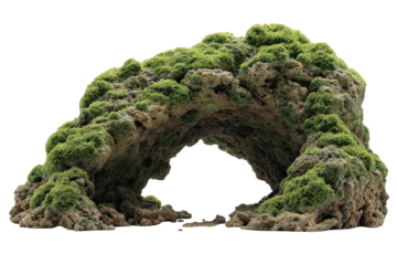 Green Moss Covered Stone Arch Rock Formation