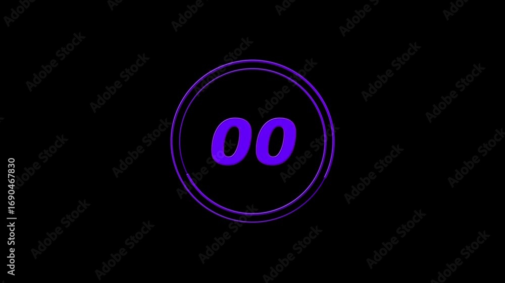 Aufkleber countdown timer animation from 5 to 0 seconds ,countdown animation from 5to 0 second. on transparent
