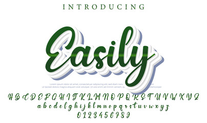 Easily - Elegant 3D Script Font with Handwritten Style for Modern Typography and Branding