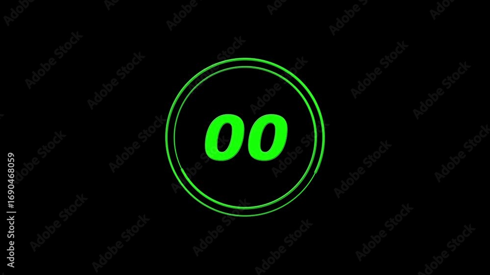 Aufkleber countdown timer animation from 5 to 0 seconds ,countdown animation from 5to 0 second. on transparent