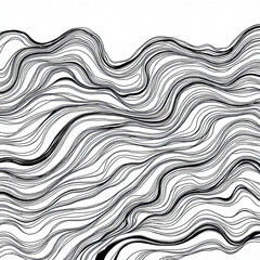 Minimilist abstract black lines on white background creating a wave like pattern and fluid movement across the canvas vector