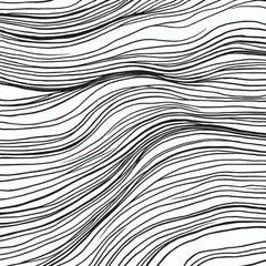 Minimilist abstract background with wavy black lines creating a flowing pattern on a white canvas surface design vector