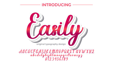 Easily - Elegant 3D Script Font with Handwritten Style for Modern Typography and Branding