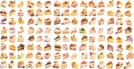 cake slices watercolor clipart