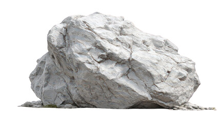 Large Gray Boulder on Transparent Background