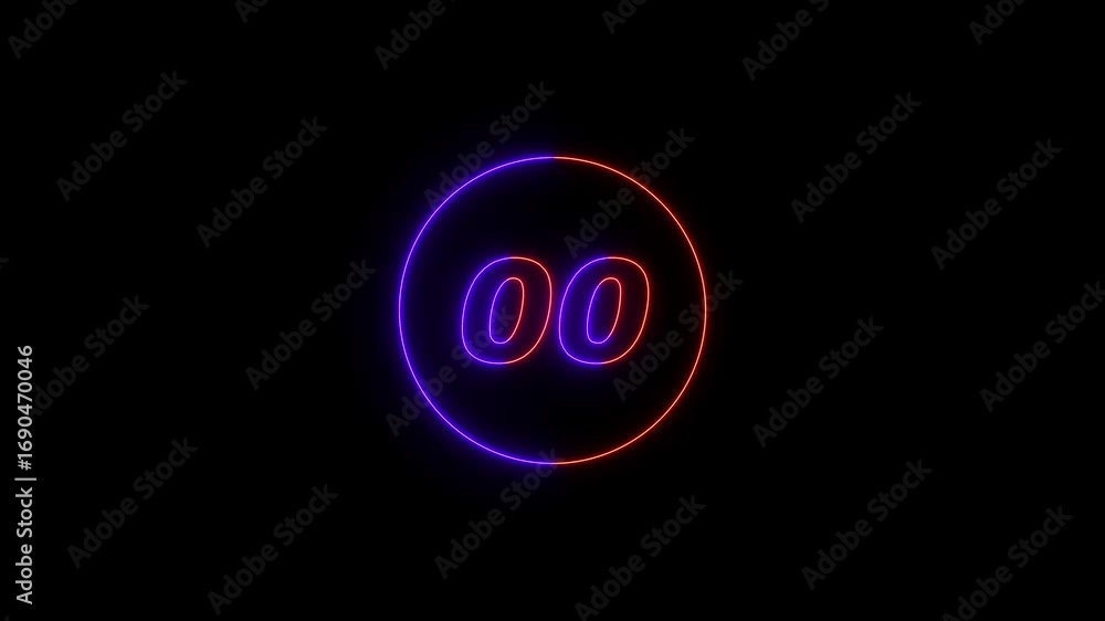 Aufkleber countdown animation from 5 to 0 sec, counter timer 5 second in 4k. on transparent background with al
