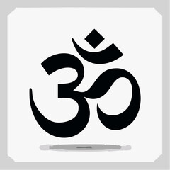 hindu om sign vector easy to use,Black Om symbol vector illustration for spirituality and meditation
