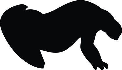 Fototapeta premium Silhouette of an Anteater with Prominent Claws on White Background