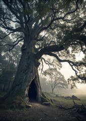 trees in the morning nature, trees, metaphorical cards