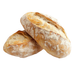 Two rustic artisan bread rolls with crusty golden crusts and airy crumb