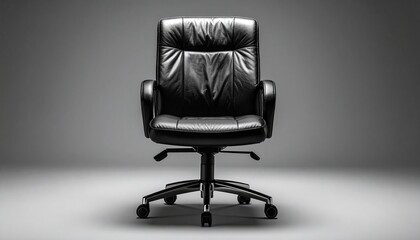 Black office chair on light background