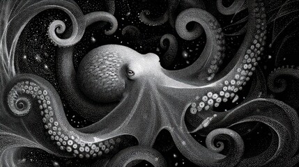 Octopus underwater scene