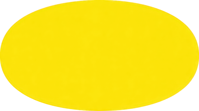 Vibrant Yellow Oval Shape on Transparent Background