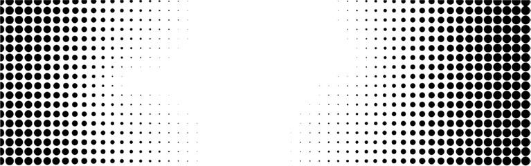 Abstract creative pattern pop art comic style black halftone isolated on white background Vector. Dotted rectangle. Abstract halftone background. Dot spray gradation for your design.