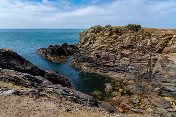 Views around Bardsey Island North Wales Uk
