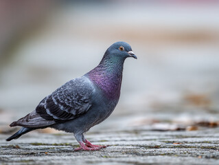 Fototapeta premium Close-Up of Pigeon in Modern Urban Setting