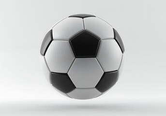 Fototapeta premium Classic Black and White Soccer Ball on a Clean White Background Perfect for Sports and Game Visualizations and Football Related Projects