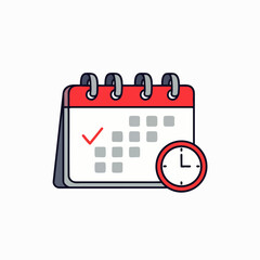 This vibrant illustration depicts a modern calendar with a highlighted date and a clock icon, symbolizing efficient time management and important scheduled events.