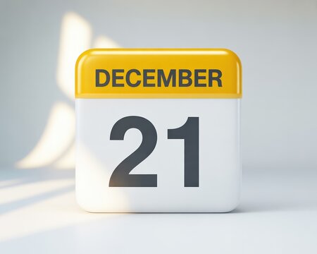 Calendar Icon Displaying December 21st Date Reminder of Important Day Schedule Planning and Organization for the Month