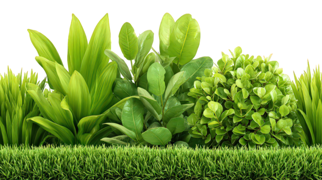 Lush Green Foliage Border on Artificial Turf