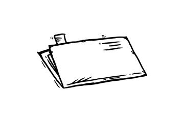 Document fold hand drawn vector sketch illustration