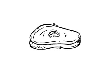 Beef meat hand drawn vector sketch illustration