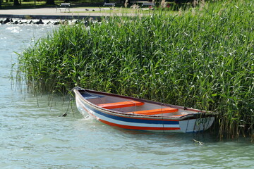 Colorful rowing boat. © Levente Varga